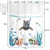Fowocu No Hook Shower Curtain with Snap in Liner Funny
