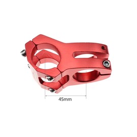 31.8 Stem 45mm Bike Stem Wake Mountain Bike Stem Short Handlebar Stem for Most Bicycle, Road Bike, MTB, BMX, Fixie Gear, Cycling (Aluminum Alloy, Red)