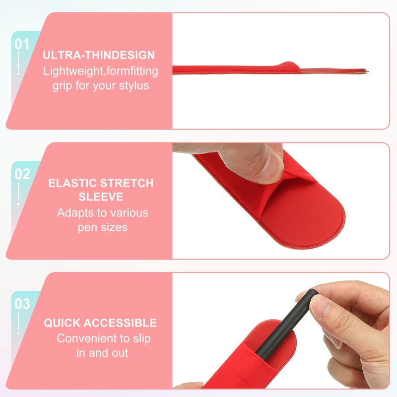 PATIKIL Pencil Holder for Stylus, Adhesive Elastic Pen Case Sleeve