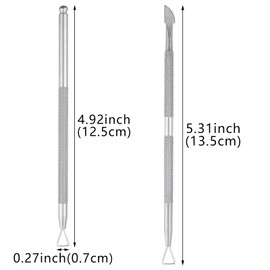 8 Pack Stainless Steel Triangle Cuticle Pusher Double-head Nails Dead Skin Remover Cuticle Trimmer Stick Manicure Polish Tools for Manicure Beauty Salon