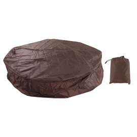 Tomotato Round Whirlpool Cover, Waterproof Swimming Pool Cover, Outdoor Spa Bath Cover, Protection Against Wind, UV Protective (215 x 70 cm, Coffee)