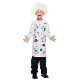 EraSpooky Boys Mad Scientist Costume kids Lab Coat with Wig