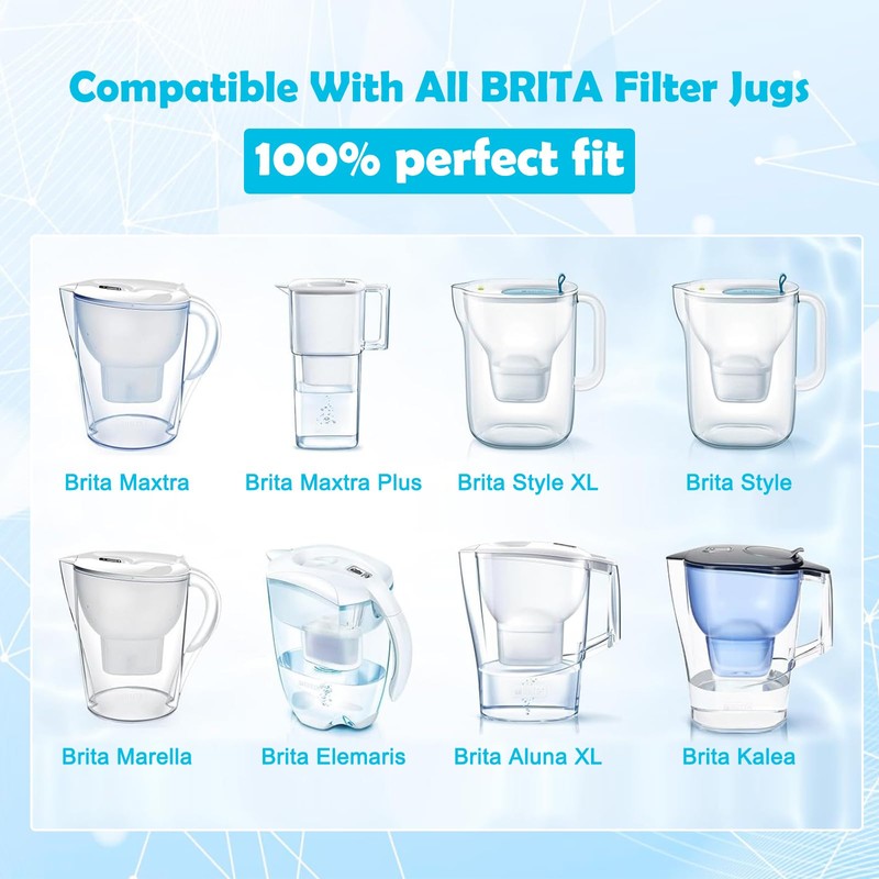 VIBINHO Pack of 6 Water Filter Cartridges, Filter Cartridges Replacement