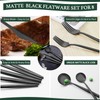 40-Piece Matte Black Silverware Set for 8, CEKEE Stainless Steel