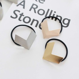 canjoyn 3 Pcs Elastic Hair Bands Geometric Hair Ties Chic Hair Holders Accessories Heart Hair Rope Band for Hair Fashion Ponytail Holder for Thick Hair or Thin Hair (Little Heart)