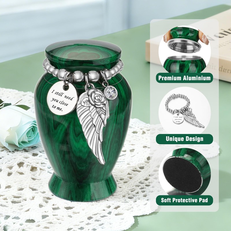 Abooxiu Small Urns for Human Ashes Keepsake 2.85 Inches Mini