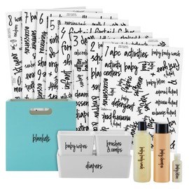 Talented Kitchen Baby & Nursery Labels – 232 Script Kids Bedroom Storage Labels for Dressers, Toys, Stuff, Closet, Changing Table Organization