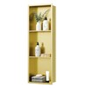 3-Tier Gold Recessed Shower Niche, 12X36 Inch Wall Niche