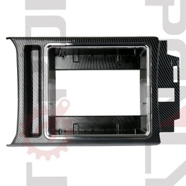 TQPONLY Carbon Fiber Center Console Cup Holder Trim Panel Compatible with 2013-2016 Ford F250 F350 F450 F550 Super Duty Truck Accessories Replacement