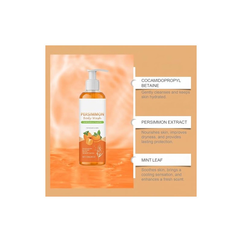 WYOK 2-Pack Persimmon Body Wash - Personal Daily Use &
