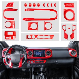 Tacoma Interior Modifications, Moulding Cover Trims Custom Fit for Tacoma Gen 3rd (2016-2023), (Outfit 01, Red)