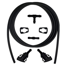 Unifizz Front Windshield Washer Nozzles Wiper Spray Jet Kit Compatible with Chrysler Dodge Jeep Ram(7-in-1) with Fluid Hose and Connector