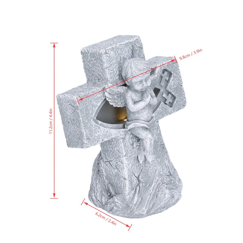 Angel Statue Hollow Design Cute Appearance Environmentally Friendly Resin Light