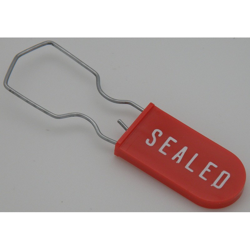 Plastic Padlock Security Seal with Large Shackle Metal Wire (Red,