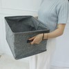 Hanui Tongsang folding square handle fabric basket storage basket, gray