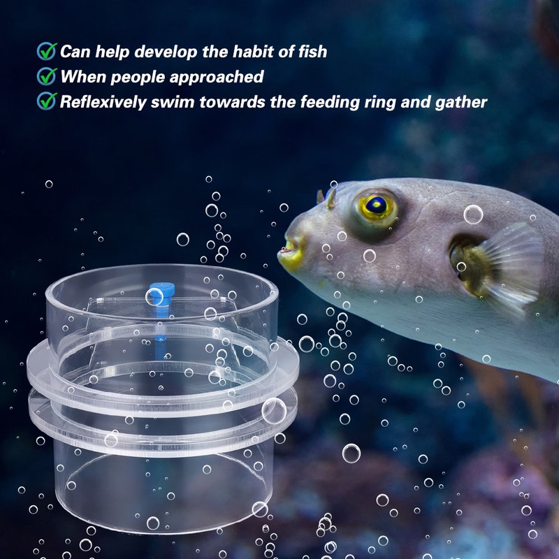 Transparent Acrylic Durable Adjustable Aquarium Fish Feeder Fish Tank Tiepiece