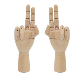 Funriche Drawing Doll Hand Mannequin Wooden Hand Model Display Children Women Men 17cm - 30cm Painting Sketch Hand Model (Men/Both Hands)