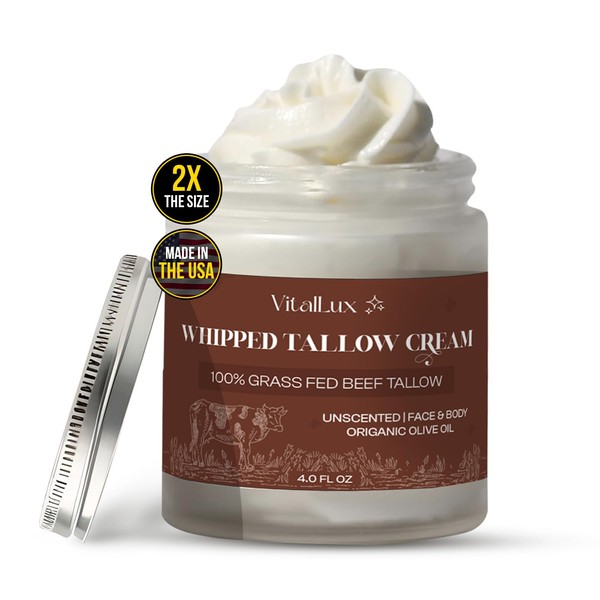 VitalLux Handmade Beef Tallow For skin, Face and body Whipped