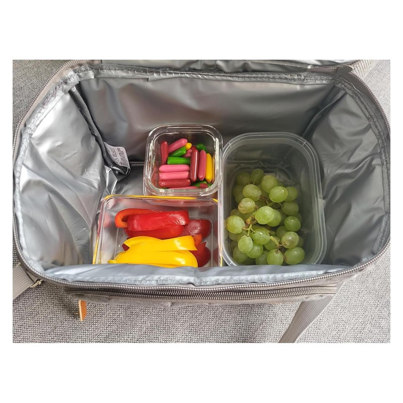 Insulated 8L Cool Bag Small with Carry Strap, Grey, 2