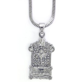 Hip-Hop Bling Iced Silver Tone Crucifix Last Super of Christ Pendant Necklace with Free 24" chain,