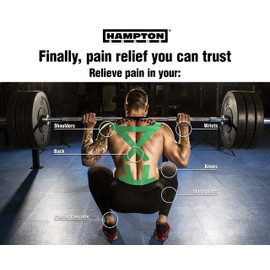 Hampton Adams | As Seen on Shark Tank | Elastic Kinesiology Tape (2-Pack) | Uncut Athletic Tape Supports & Protects Muscles Knees Shoulders & Plantar Fasciitis | Waterproof Hypoallergenic (Green)