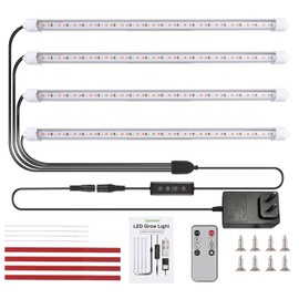 4 Pack Led Grow Lights for Indoor Plants Full Spectrum WaterproofPlant Light Strip 10 Dimmable Levels 3 Working Modes Timer 3/9/12H Grow Lamp with Remote Control for Indoor Plant Growing