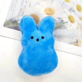 15cm Peeps Plush Bunny Rabbit Peep Easter Toys, Goodie Bag Fillers, Carnival Prizes, Assortment Kids Easter Egg Filter Party Favors (Blue)