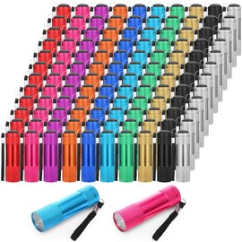 VIHOSE 120 Pcs Mini Flashlights Bulk, Bright Aluminum LED Flashlights Set for Hurricane Supplies, Operation Christmas, Party Favors, Christmas Stocking Stuffers, Homeless Donation Gifts