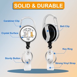 Plifal Badge Holder with Retractable Reel, Cute Funny Cats ID Name Tag Work Badge Clip Heavy Duty Vertical Card Protector Cover Case for Work Office Nurse Medical Student Teacher Women Men