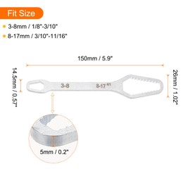 HARFINGTON Double-Ended Torx Wrench 1/8"-11/16"(3-17mm) Multifunctional Universal Self-Tightening Wrench Tool 0.2" Thick Torx Spanner Key Set for Home Outdoor Auto Machine Repair, Silver