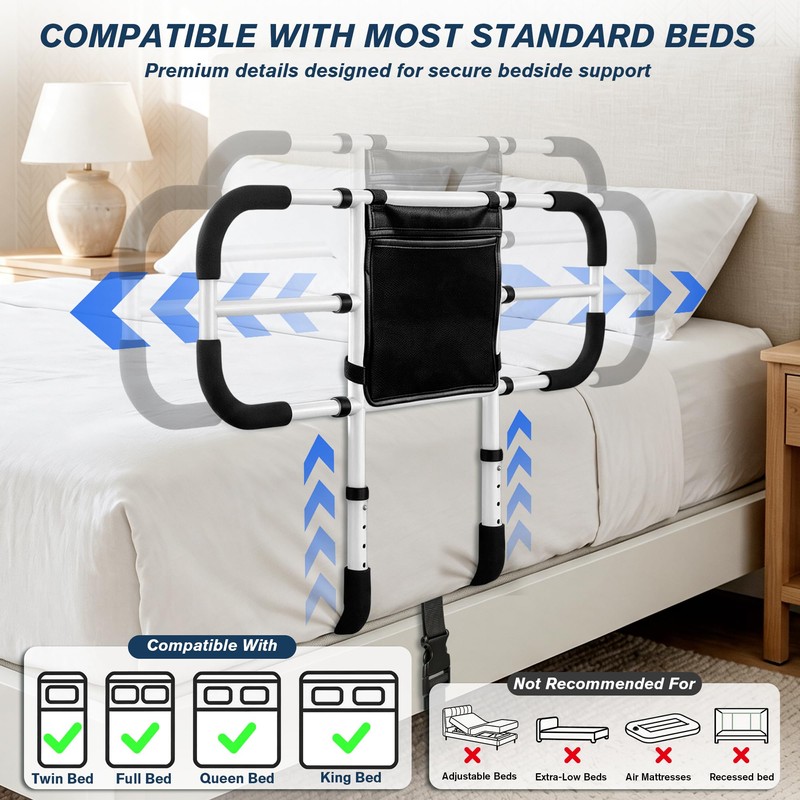 Bed Rails for Elderly Adults Safety, 350 lbs Adjustable Width