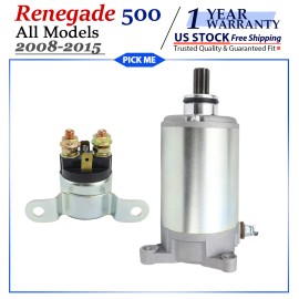 Motorsupermarkets Starter for Can-Am Bombardier Renegade 500 All Models 2008-2015 With Relay