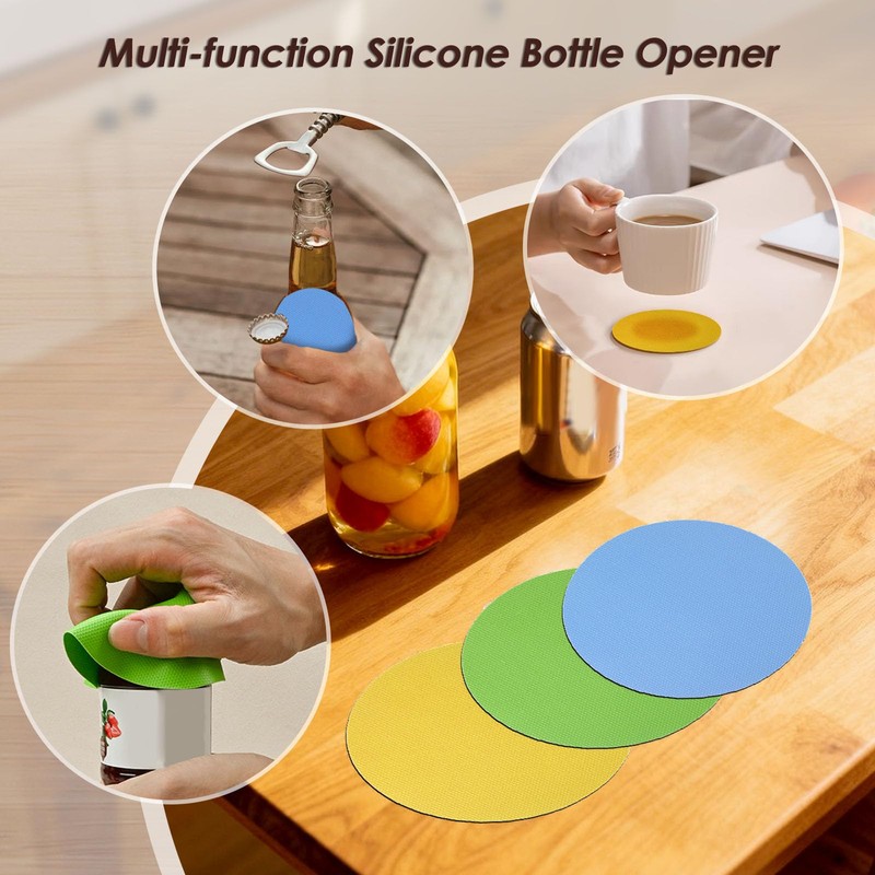 4 in 1 Multi-Purpose Jar Opener, with 3pcs Rubber Jar