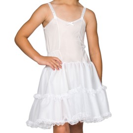 I.C. Collections Little Girls White Bouffant Slip Petticoat Lace Embellished, 6