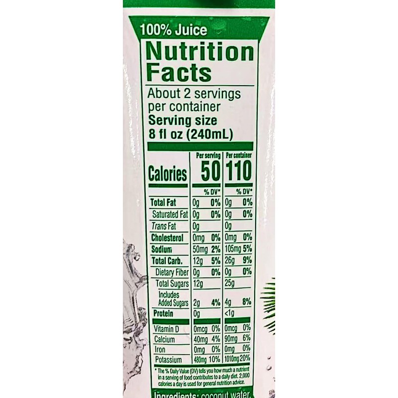 Coconut Water, 500mL, 16.9 fl oz, Less Than 1% Sugar,Pack