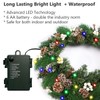 Christmas Wreath with LED Lights - 24" Prelit Xmas Door