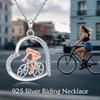 HOPEEZZ Cycling Necklace for Women Sterling Silver Cyclist Ggifts Jewelry