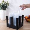 Cup and Lid Holder, Paper Cup Dispenser, 2 Compartments, Black