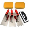Tile Tools Stainless Steel Square Notch Trowel Set Plus Rubber