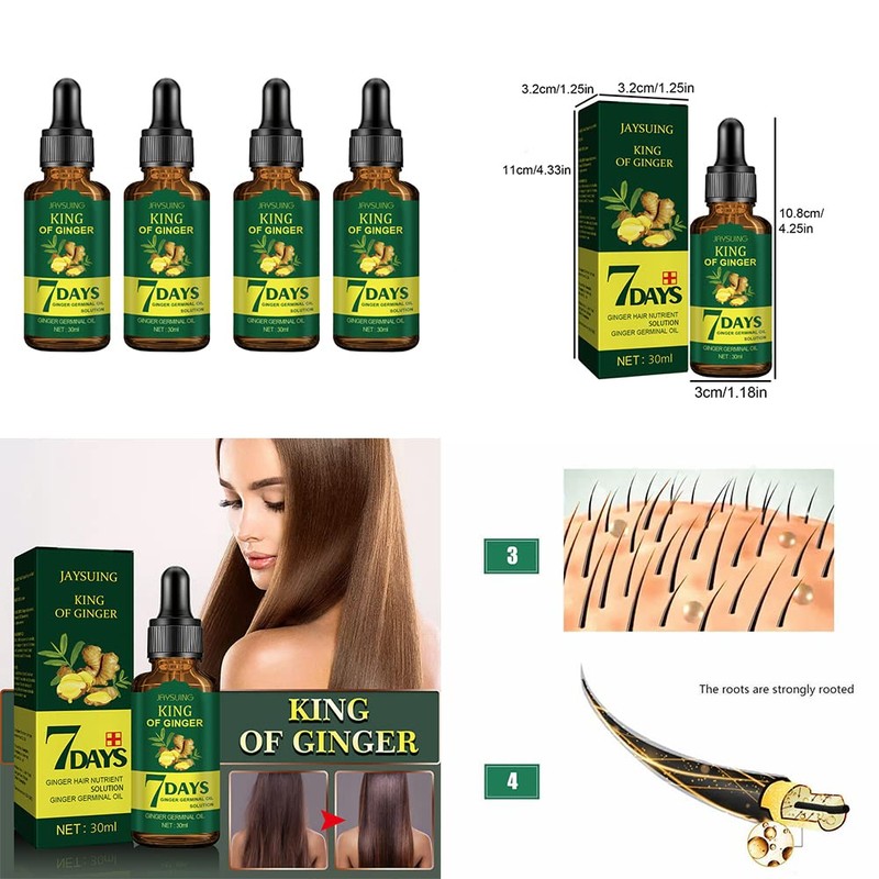 Magik 4-8 Pack Ginger Hair Growth Serum Germinal Oil Regrow