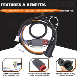 CARROFIX RV Style Replacement Custom Fit 7-Way Trailer Wiring Harness Vehicle Side Compatible with 2016-2022 Honda Pilot; 2019-2025 Passport with Factory Tow Package