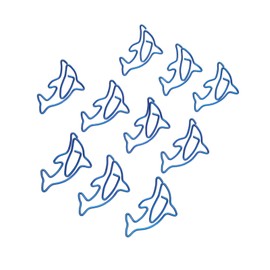 HERCHR Cute Paper Clips, 100 Pieces Blue Dolphin Paper Clips, Animal Design Paper Clips, Bookmark Clips, Small Paper Clips for Office, School, Students