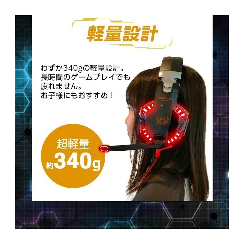 G2000 Voice Chat Gaming Headset with Microphone Mute Switch LED