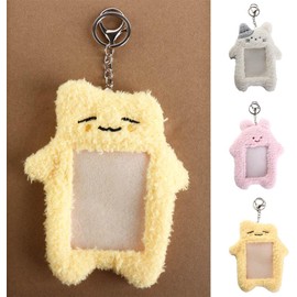 White Photocard Holder,Cartoon Plush Photocard Holder Outdoor Girl Korean Style ID Card Cover Protective Case Card Sleeve Student Rabbit Identification Badges Supplies Office and School Supplies