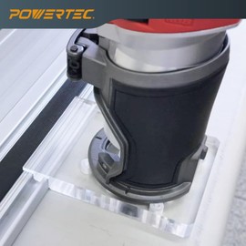 POWERTEC Guide Rail Adapter for Fixed Base Trim Routers. Fits Fixed Base DeWalt, Makita & Milwaukee. Connects to WEN, Makita & Milwaukee Guide Rails & 71550, 71153, 71387 (71921)