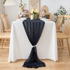 DecorMommt Table Runner Navy Blue Wedding Table Runner Chiffon Decorative