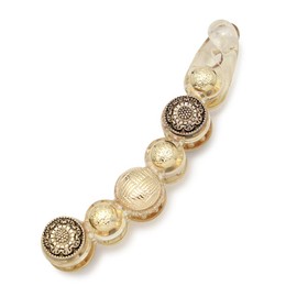 Bonaventure a20232h21 Antique Style Banana Clip Button Women's Hair Accessories, Hair Clip, Popular Brand, Hair Clip, Bulk Hair Clip, Clip: Clear Beige, Decoration: Gold)