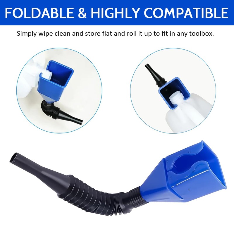 2Pcs Flexible Draining Tool Snap Funnel,Foldable Reusable Snap Funnels for