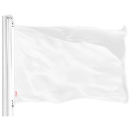 G128 Solid White Color DIY Flag 2.5x4 Ft LiteWeave Pro Series Printed 150D