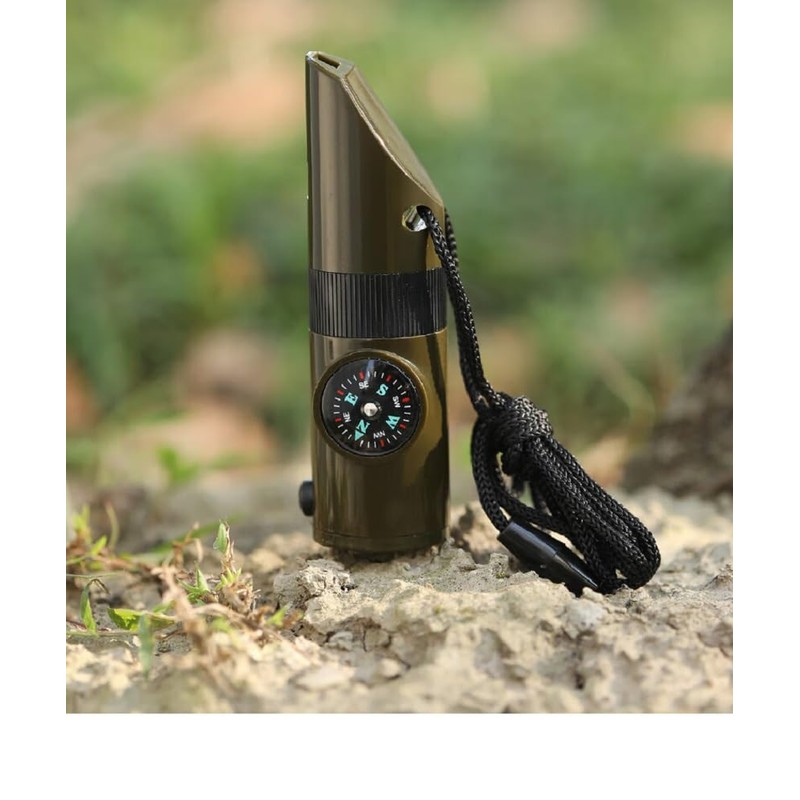 VOANZO 7 in 1 Survival Whistle Hiking Whistle Camping Kit